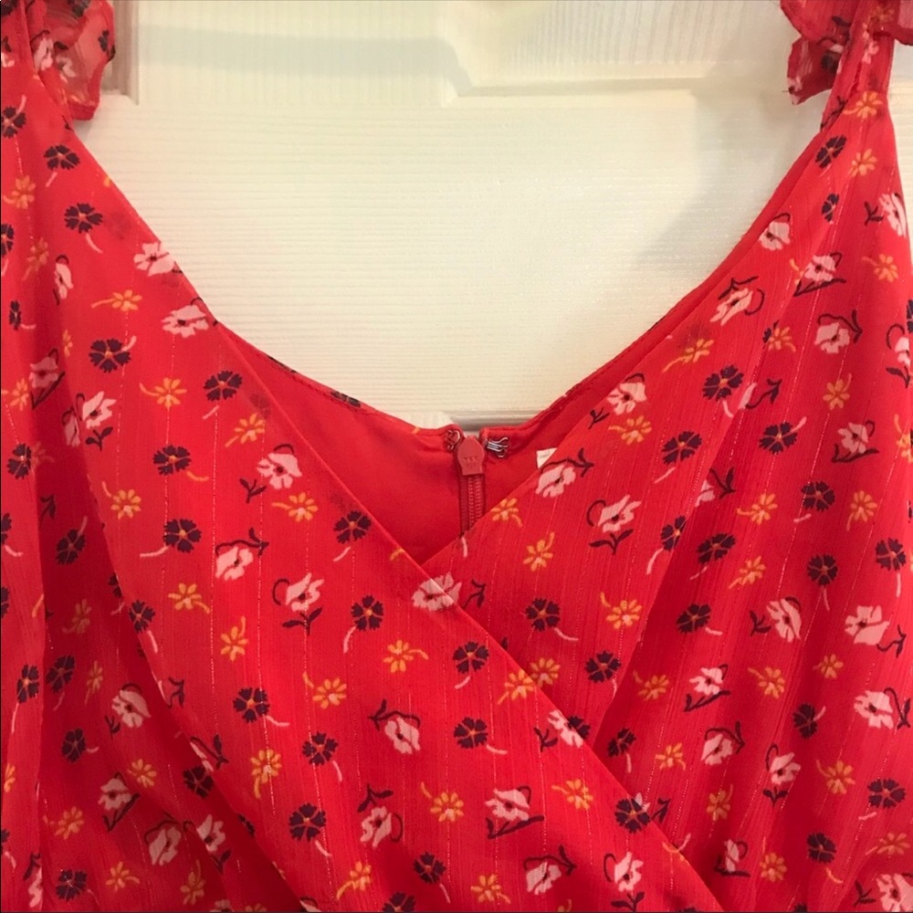 MADEWELL red ruffle maxi dress - Picture 7 of 12